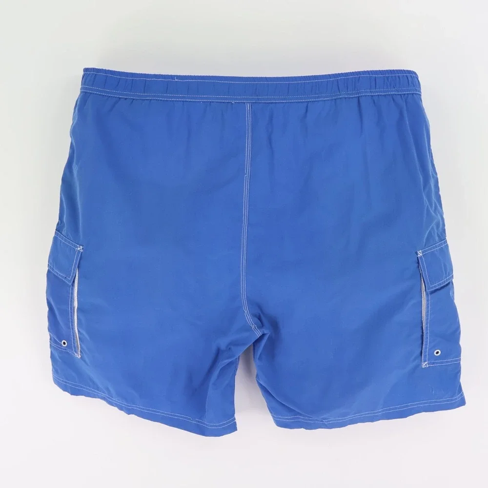 Wave Zone Swim Trunks w/ Liner Mens Sz XL Blue Drawstring Pockets Stretch Waist‎